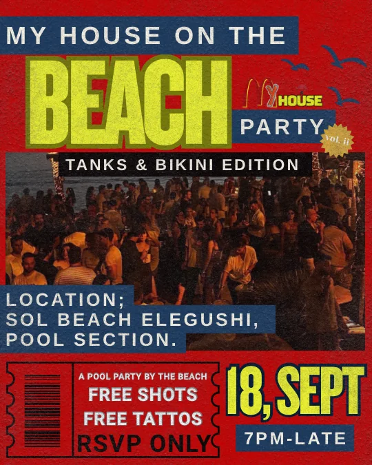 My House on the Beach event flyer